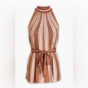 Zimmermann Striped metallic knitted top